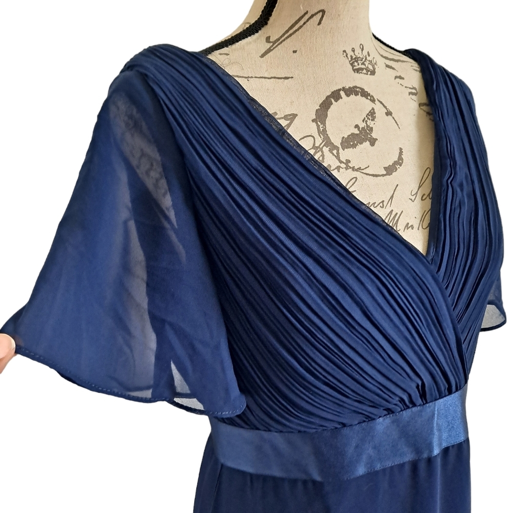 SOLD Ever Pretty navy blue long formal A line maxi prom Bridesmaid dress XL - Picture 10 of 17
